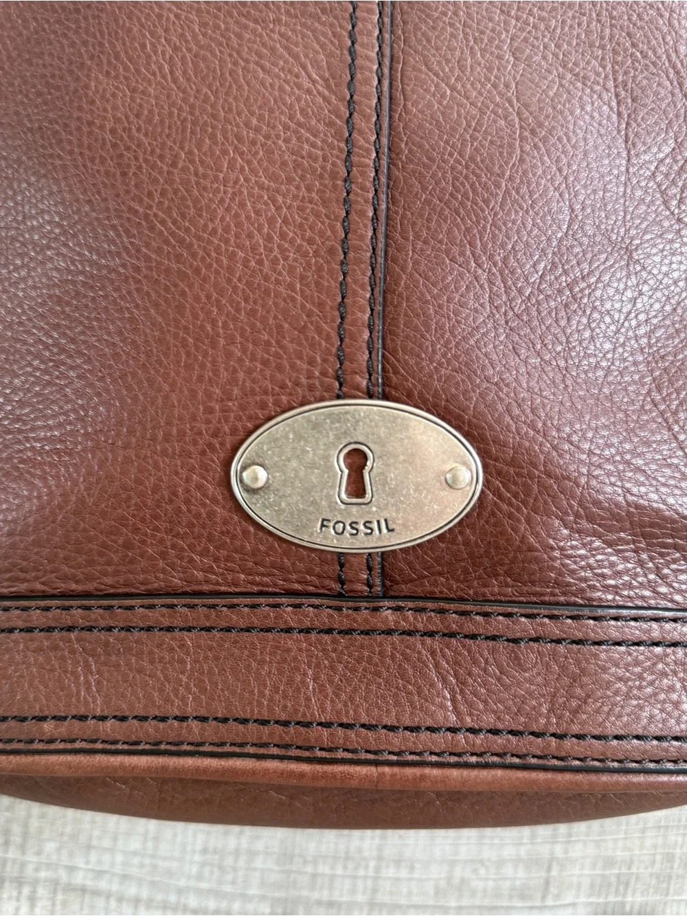 Fossil Maddox Leather Bucket Hobo Bag